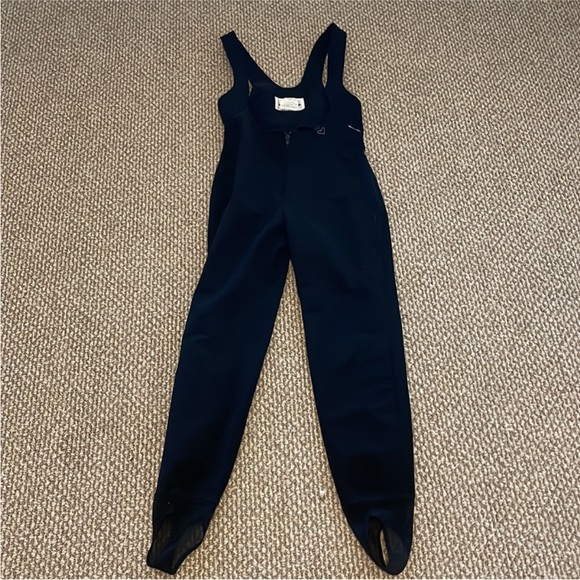 Obermeyer Vintage Black Overall One Piece Bib Stirrup Snow Suit Wool blend 6R - Picture 2 of 7